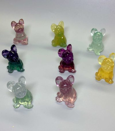 Fluorite Rainbow Candy Cartoon French Bulldog 1.5 inch (38/40mm) A+/AA