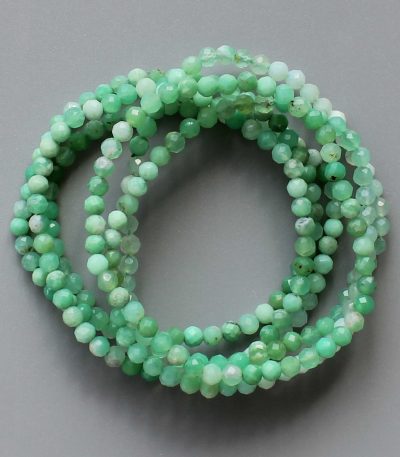Chrysoprase Faceted Round Bracelet 4mm A/A+