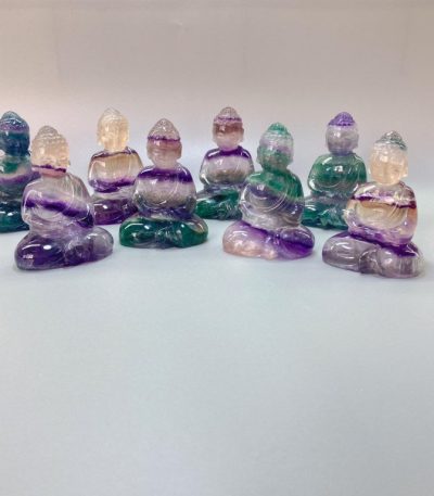 Rainbow Fluorite Lu Li Buddha P 3 inch（ 7.5cm） A/A+