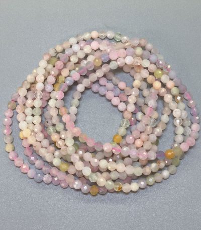 Morganite Faceted Round Bracelet 4mm A