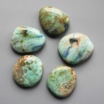 Azurite Malachite Ice Green Smooth Stone 1.6 inch (0.8-1 x 3.5-4.5cm) A/B