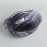 Blue Purple Rainbow Fluorite Freeform Bowl 8 inch 20cm AA
