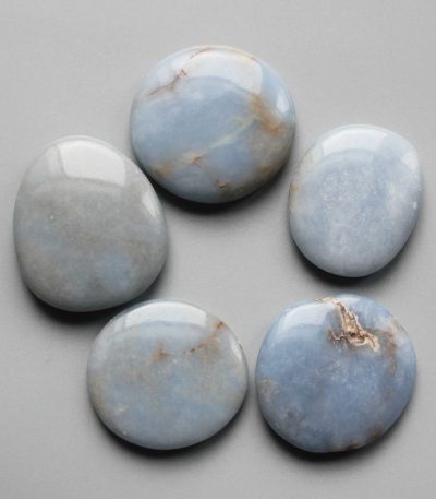 Angelite Smooth Stone 1.6 inch (0.8-1 x 3.5-4.5cm) A/B