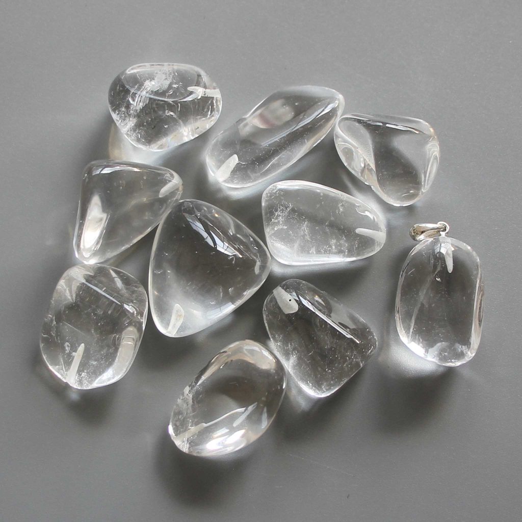 Crystal Free Form Tumble Pendant With Silver 18-25mm A+/AA