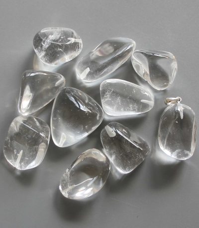 Crystal Free Form Tumble Pendant With Silver 18-25mm A+/AA
