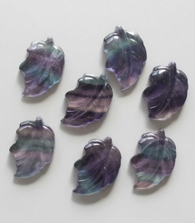 Blue Purple Rainbow Fluorite Leaf 1.2 inch (3cm) A+/AA