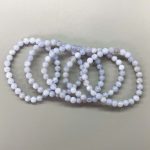 Blue Lace Agate Round Bracelet 18cm 6mm A