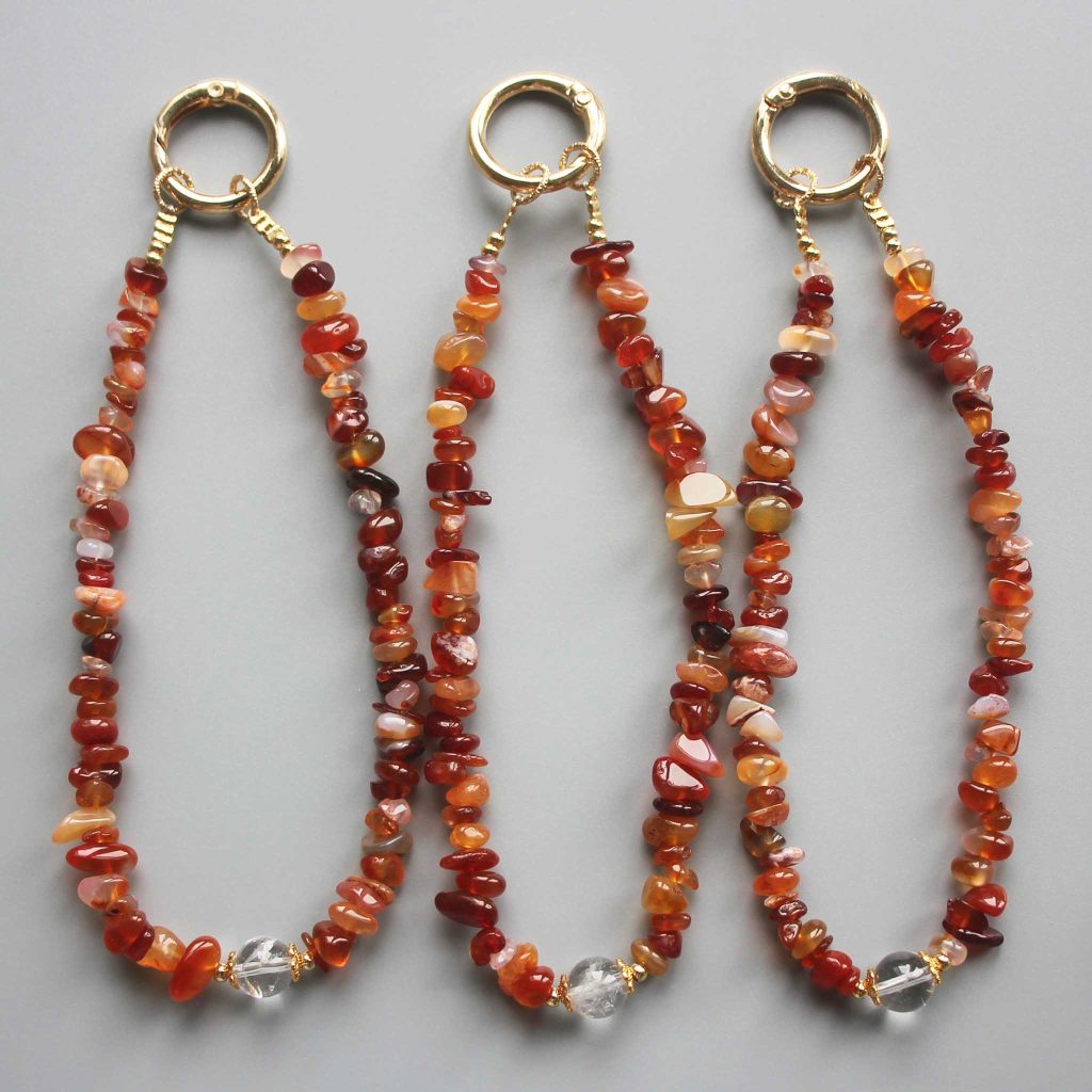 Carnelian Chips Phone Cord 5/10mm A