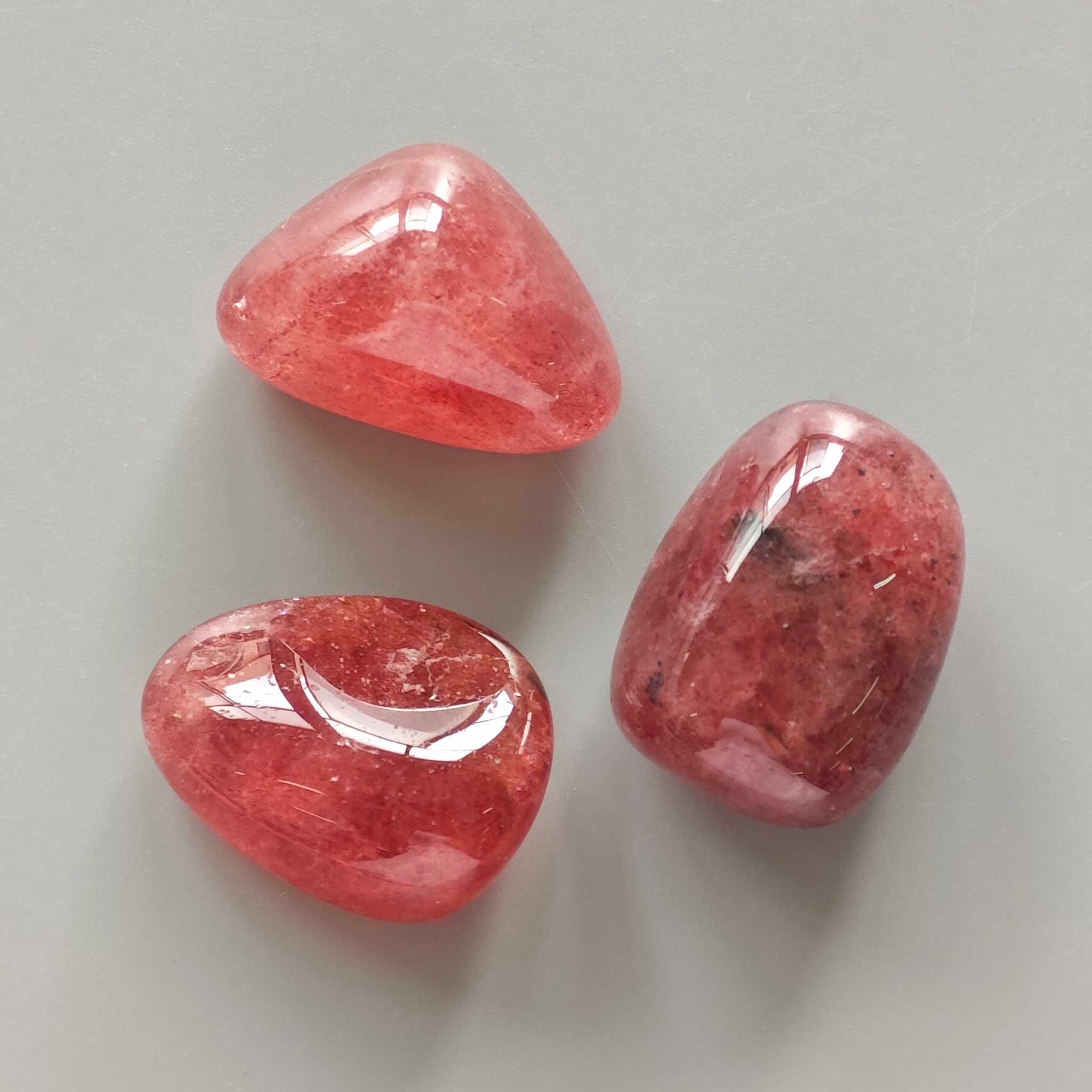 47266eb236cd7293988aba2a29669537-1 Strawberry Quartz Tumble Stone 1 inch (2-3cm) A+/AA