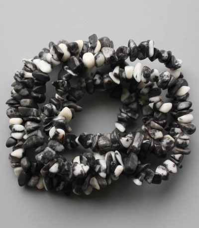 Zebra Jasper Chips Bracelet 4/8mm A/B