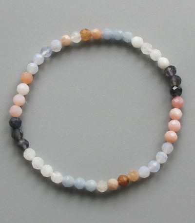 Mix Stone Faceted Round Bracelet #11 4mm A