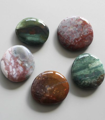 Fancy Agate Smooth Stone 1.6 inch (0.8-1 x 3.5-4.5cm) A