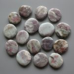 Quartz With Pink Tourmaline Smooth Stone 1.6 inch (0.8-1 x 3.5-4.5cm) A/B