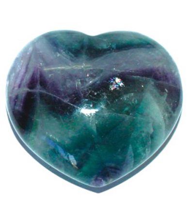 Rainbow Fluorite Chubby Heart 1.8 inch (2.2 x 3.8 x 4.5cm) A/A+