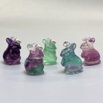 Rainbow Fluorite Rabbit P Pendant With Silver 20/25mm A/A+