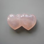 Rose Quartz Double Heart 2.8 inch (2 x 3.9 x 7cm) A/A+