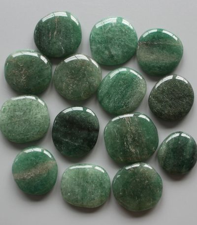 Green Strawberry Quartz Smooth Stone 1.6 inch (0.9 x 4cm) A/B