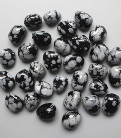 Snowflakes Obsidian Tumble Stone 1 inch (2-3cm) A