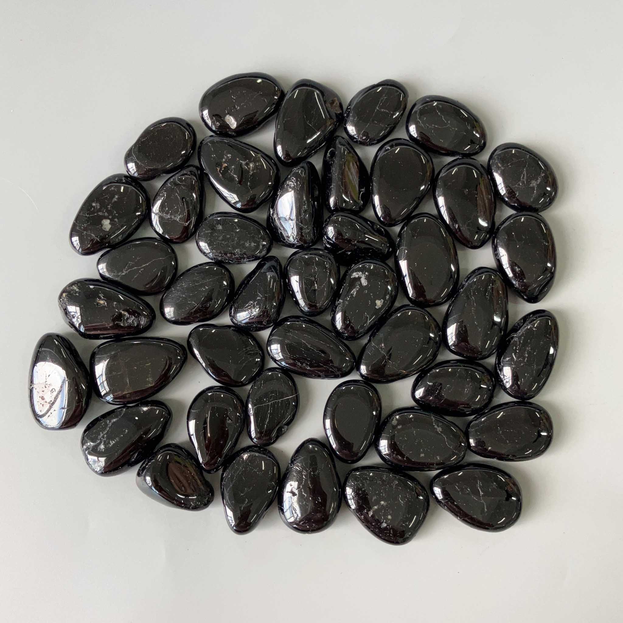 4caf071aa618526f1b9d8e47c0fa1f9a Black Tourmaline Tumble Pendant With Cross Hole 2.5mm 1.1 inch (2.5-3cm) A
