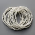 Moonstone Rainbow White Round Bracelet 18cm 4mm A