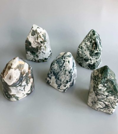 Tree Agate Concave & Caving Sculpture 250-500g/pc A