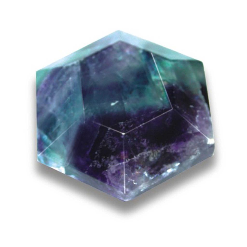 Rainbow Fluorite 6 Angle pocket stone/Hexagon Shape Stones 1.4 inch (1.8x 3.5cm) A/A+
