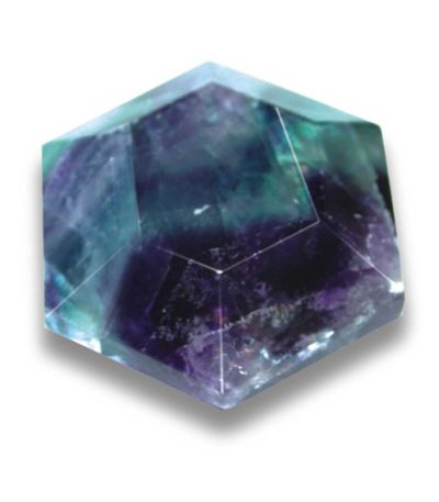 Rainbow Fluorite 6 Angle pocket stone/Hexagon Shape Stones 1.4 inch (1.8x 3.5cm) A/A+