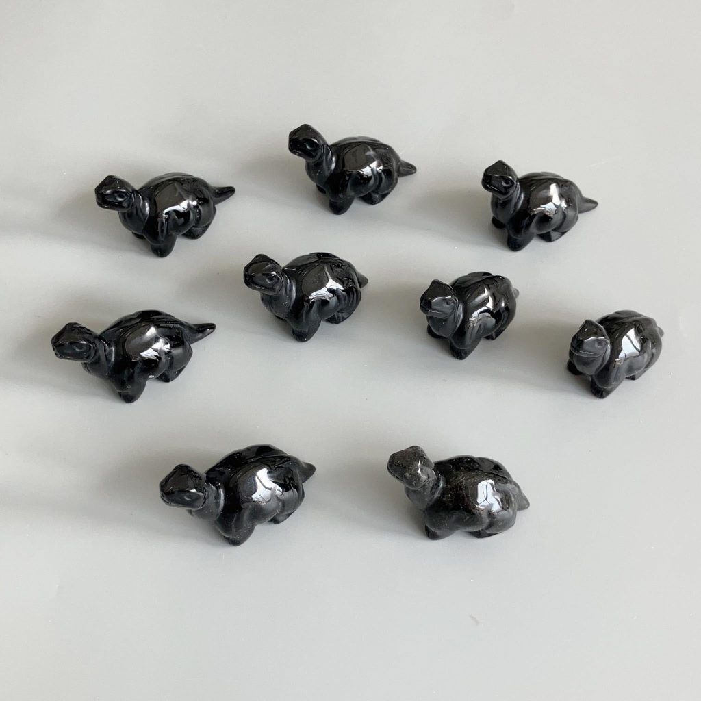 Black Obsidian Simple Dinosaur 2inch (5cm) A