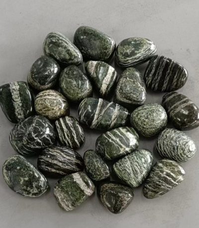 Zebra Green Jasper Tumble Stone 1 inch (2-3cm) A