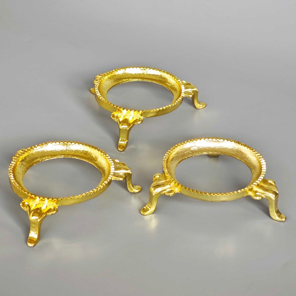(Stone TBC) Metal Ball Stand Gold 70mm (Grade TBC)