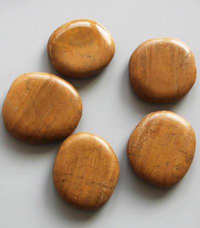 Yellow Jasper No2 Smooth Stone 1.6 inch (0.8-1 x 3.5-4.5cm) A/B