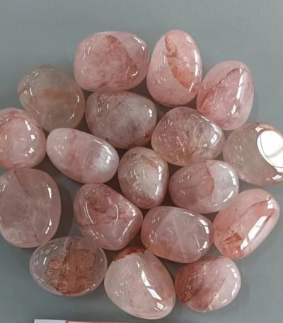 Strawberry Natural Quartz Brazil Tumble Stone 1 inch (2-3cm) A