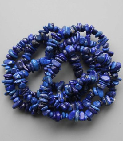 Lapis Lazuli Smooth Chips Bracelet 18cm 5/10mm A/A+