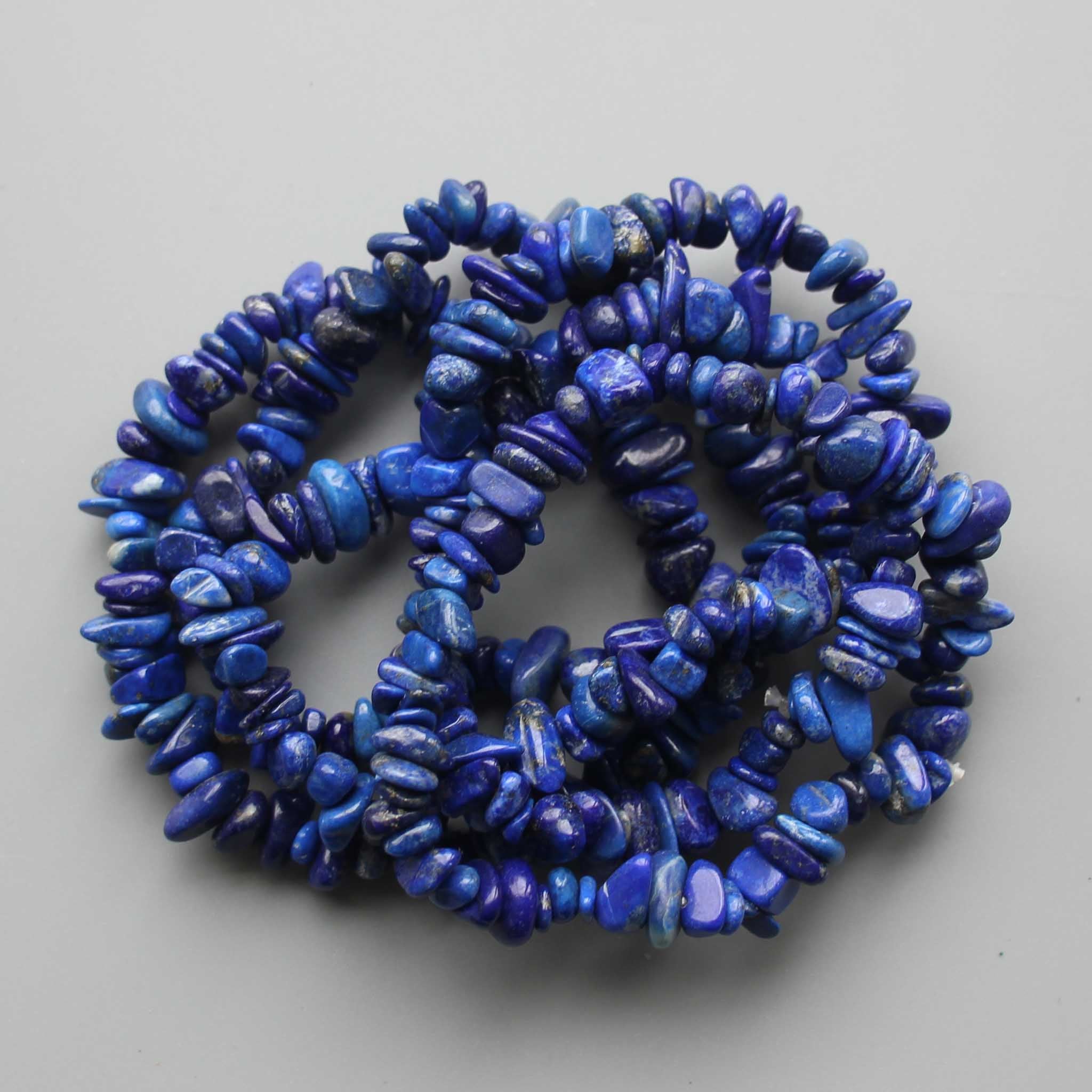 57ad31b7ae09ec7eab2a48285f5bae19-1 Lapis Lazuli Smooth Chips Bracelet 18cm 5/10mm A/A+