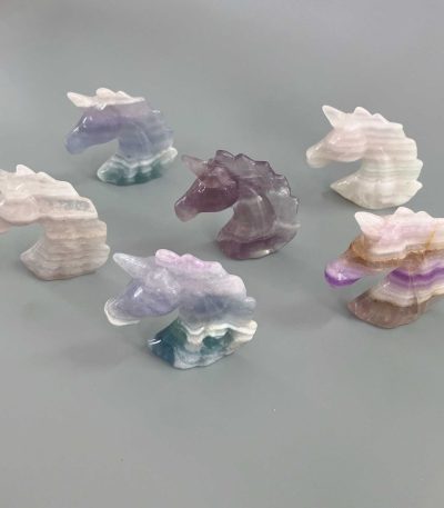 Rainbow Fluorite Unicorn Head P 2 inch（ 5cm） A/B
