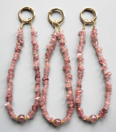 Strawberry Quartz Chips Phone Cord 5/10mm A