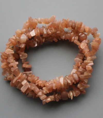 Moonstone Orange Chips Bracelet 4/8mm A/A+