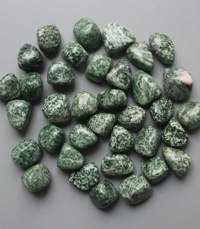 China Jade Green Spot Tumble Stone 1 inch (2-3cm) A