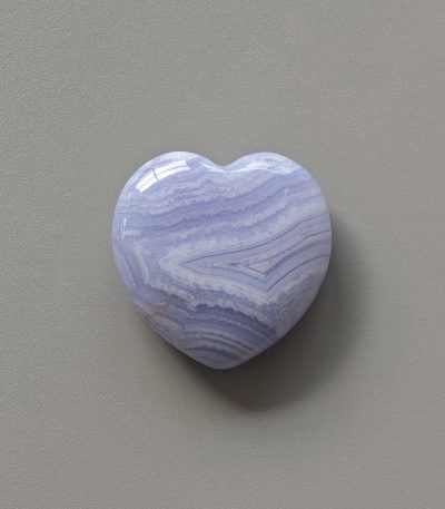 Blue Lace Agate Heart 1.2 inch (1.3 x 3 x 3cm) A/A+