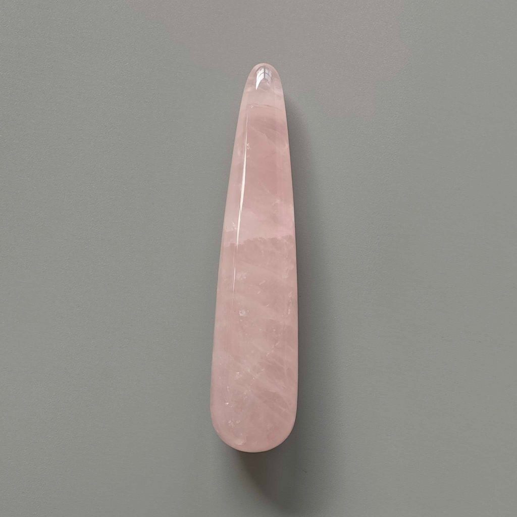Rose Quartz Long Drop Massage Wand 4.7 inch (2 x 12cm) A/A+