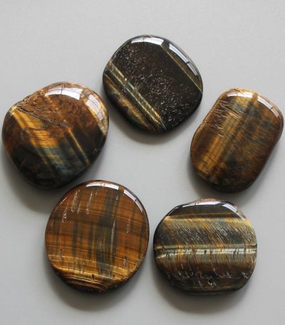 Gold & Blue Tiger Eye Smooth Stone 1.6 inch (0.8-1 x 3.5-4.5cm) A/B