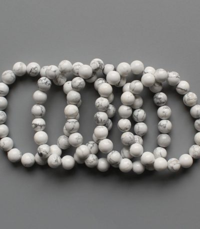 Howlite White Round Bracelet 18cm 10mm A