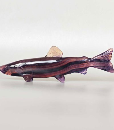 Rainbow Fluorite Fish Carving 1# 5.8inch (2.5x4.8x14.5cm) A+
