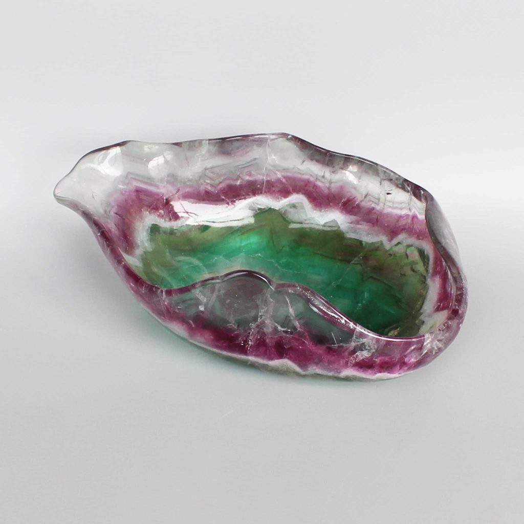 Rainbow Fluorite Free Form Bowl 2# 5x8x14cm AA