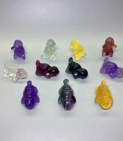 Fluorite Rainbow Candy Turtle With Long Tail 1.5 Inch (38/40mm) A+/AA