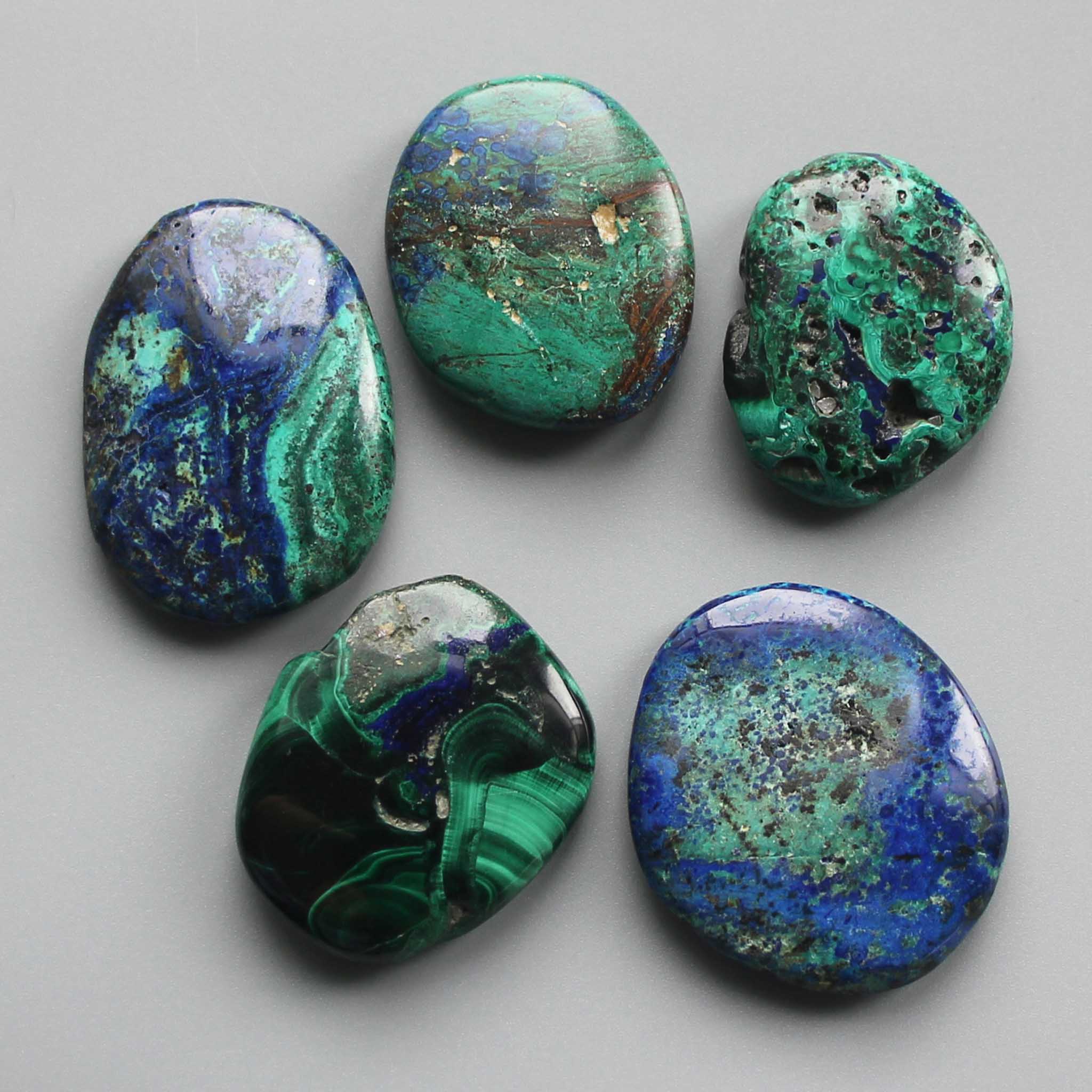 6540196ba92f87537ea2b6f16f0b89af-1 Azurite Malachite Natural Smooth Stone 1.6 inch (0.8-1 x 3.5-4.5cm) A