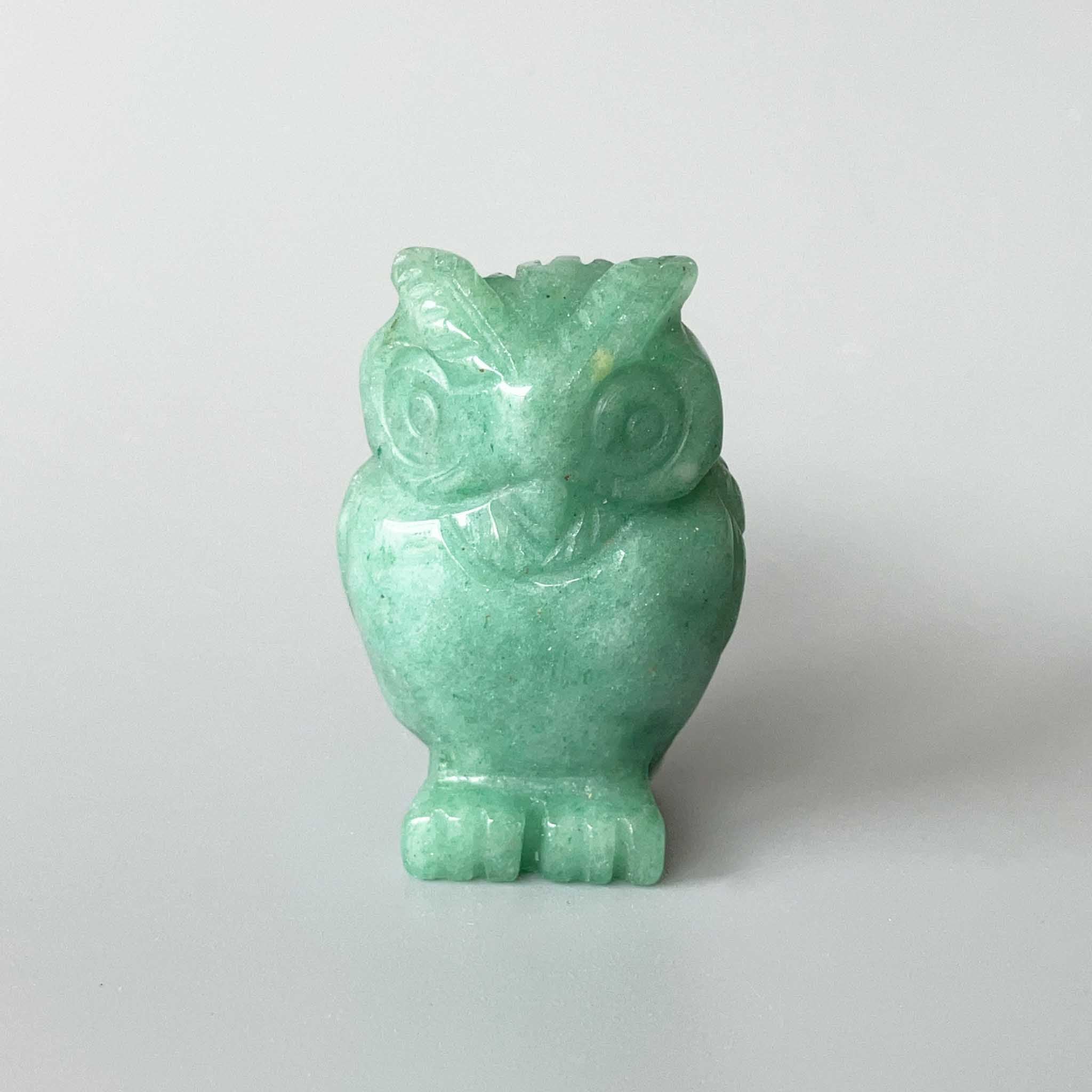 658894b92a1ae1f102da3855d66f39b1-1 Green Aventurine Owl #2 2 inch(5cm) A
