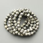 Dalmatian Jasper Round Bracelet 18cm 8mm A