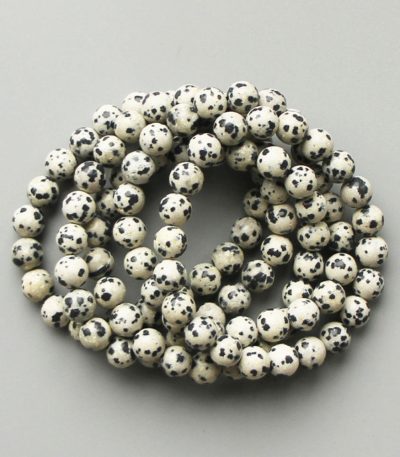 Dalmatian Jasper Round Bracelet 18cm 8mm A
