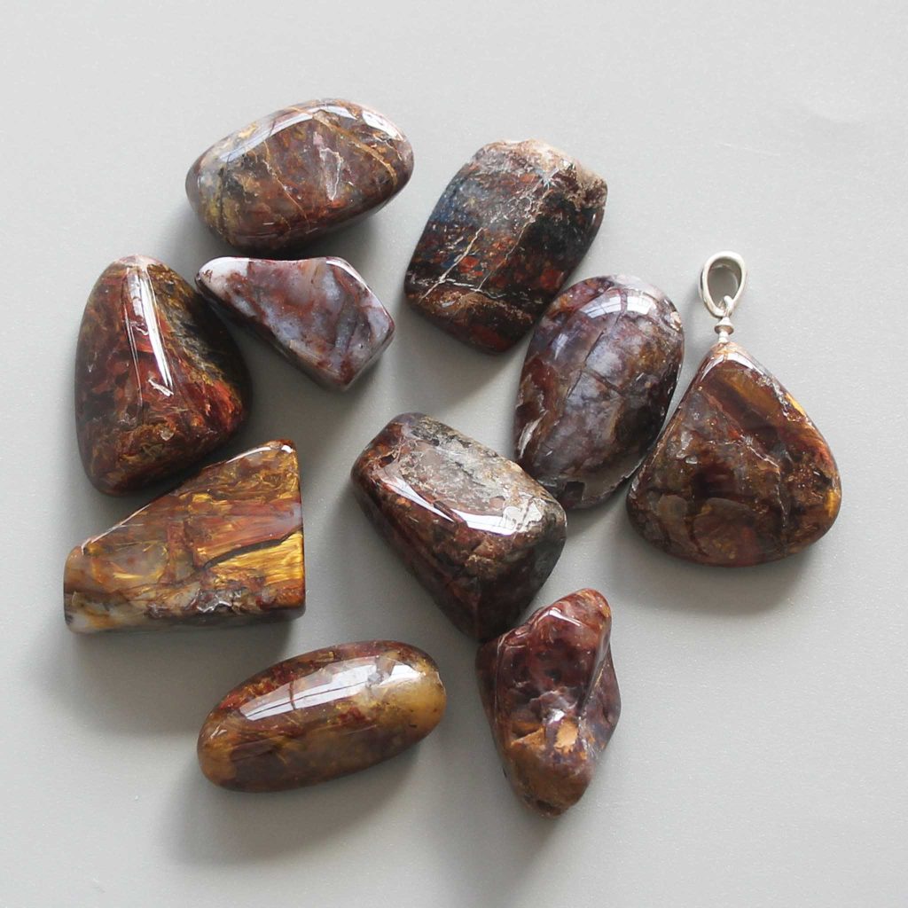 Pietersite Free Form Tumble Pendant With Silver 18-25mm A